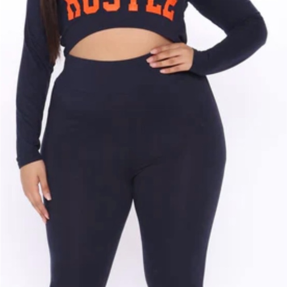 Black and Orange Leggings High-Waisted Stretch